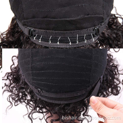 Short curly hair real human hair wig suitable for women Bob wig deep water wave without front lace wig real human hair curly hai